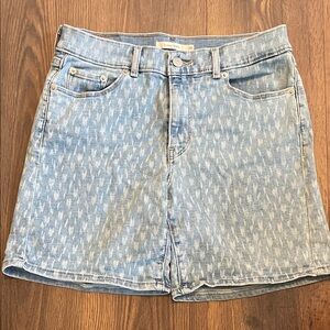 Levi's Light Blue Patterned Denim Shorts
